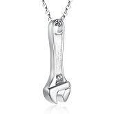 Loybora Mechanic Wrench Cremation Jewelry for Ashes Stainless Steel Tool Urn Pendant Locket Keepsake Memorial Urn Necklace for Men Women Holder Ashes for Pet Human