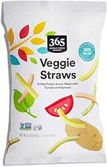 365 by Whole Foods Market, Veggie Straws, Made with Tomato and Spinach, Vegan, Gluten-Free, 6 Ounce