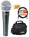 Shure Beta 58A Supercardioid Dynamic Vocal Microphone Bundle with Gear Bag, XLR Cable, and Austin Bazaar Polishing Cloth