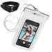 Kobert Waterproof Cell Phone Case (Pro White), Dry Bag Pouch for iPhone 8, 8 Plus, X, 6s, 6s Plus Samsung Galaxy s7, s7 Edge, s6, Any Phone up to 6 Inches - White Strap and Armband