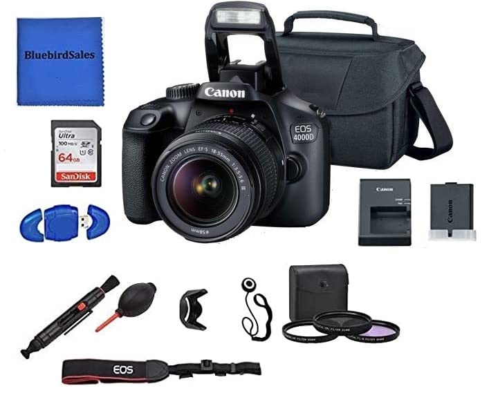 Canon EOS 4000D (Rebel T100) DSLR Camera w/Canon EFS 1855mm F/3.55.6