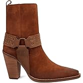 Dingo Womens Songbird Studded Snip Toe Zippered Casual Boots Ankle High Heel 3" & Up - Brown - Size 9 M