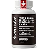 ALL-IN-ONE Maca 3000 mg and Ginkgo Biloba 6000 mg, Panax Ginseng 800mg, Tribulus 1000mg, Tongkat Ali, L-Arginine, and Ashwaga