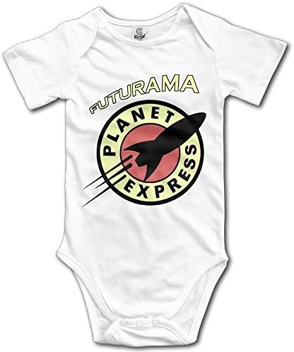 MERTYY Unisex Baby Futurama & PLANET EXPRESS FULL COLOR Bodysuit Romper T-Shirt White 6 M