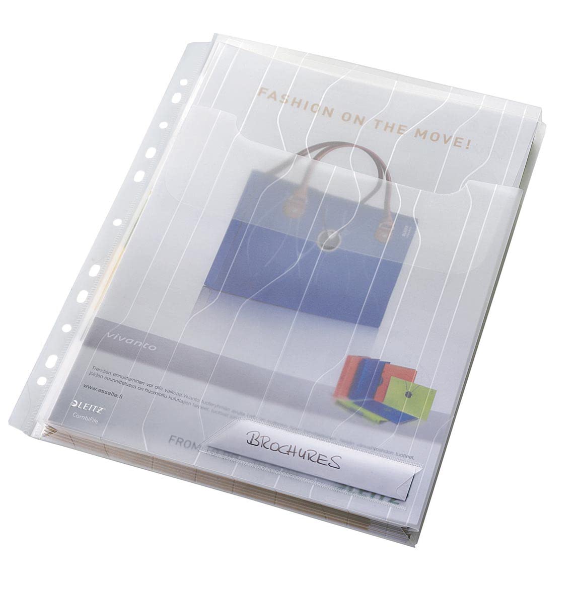 Leitz Combifile Folder A4, High Capacity, Expanding, Clear White Matt Finish, Top Open with Flap, 200 Micron Polypropylene, Pack of 3, 47270003 — image 1