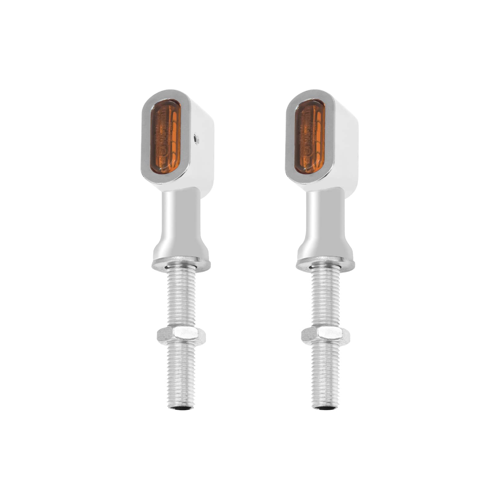 Photo 1 of HCmotorku Motorcycle LED Turn Signal Light Running Rear Indicators Mini Lights Fit for Harley Touring Road King Street Gilde Electra Glide Softail Dyna Sportster XL (Chrome housing & Amber lens)