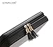 LE PAPILLION Small Jewelry Box for Travel PU Leather Travel Jewelry Case with Mirror | Black Jewelry Box Gift for Women Girls