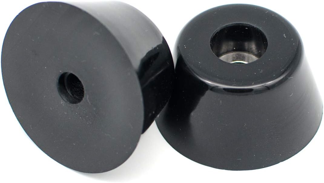 TOPINSTOCK Black Round Rubber Feet with Steel Washer Inside Pack of 4 (D50x35xH25mm)