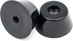 TOPINSTOCK Black Round Rubber Feet with Steel Washer Inside Pack of 4 (D50x35xH25mm)