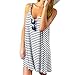 Women Dress,Haoricu Fall Women Summer Sleeveless Striped Loose Mini Dress Beach Party Casual Sundress