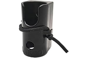 LAKCO Screw Mount Fishing Rod Holder Durable ABS Plastic with Elastic Securing Strap, for Boat, Ice House, or Garage