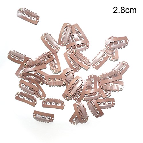 Hair Clips Brown U Shape 6-Teeth Snap Wig Clips 50 Pieces/Lot for Human Hair Extensions Wigs DIY Shipping from USA (2.8cm)