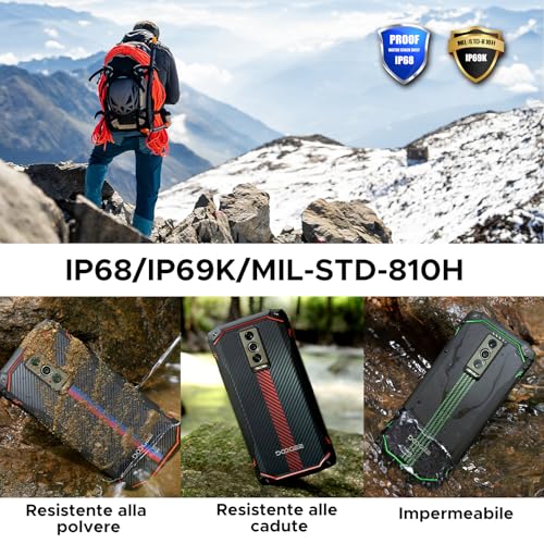 DOOGEERugged Blade 10 Energy Rugged Smartphone 4.5G, 24GB+128GB(TF 2TB), 6.56" HD+90Hz Indestructible Phone Android 15, 6150mAh Battery, Octa Core, 16MP+8MP, Widevine L1/IP68/P69K/GPS/Face ID/NFC