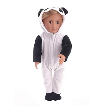 FidgetGear 1Pcs Cute Cartoon Panda Shape Pajamas Doll Clothes for 18 Inches Girl Doll