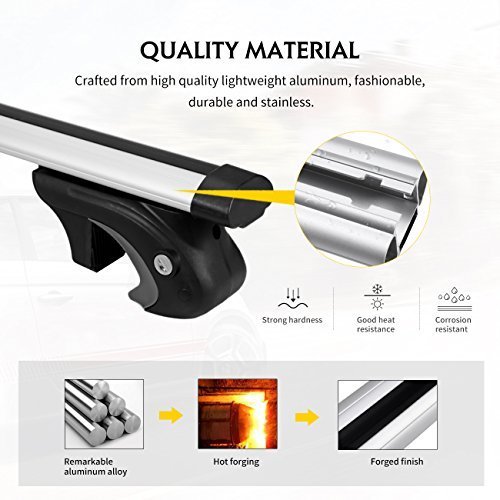 AUXMART 54" Universal Roof Rack Cross Bars Roof Top Aluminum Cargo Rack Crossbar - 68KG/150LBS 2 Pcs