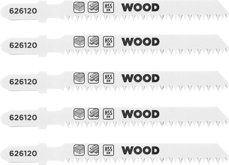 kwb 5x Jigsaw blades for laminate (for laminate, hardwood, bi-metal)