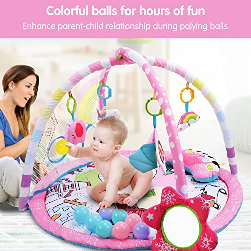 Amagoing Baby Gym Play Mat,4in1 Infant Activity Gym with 6 Detachable