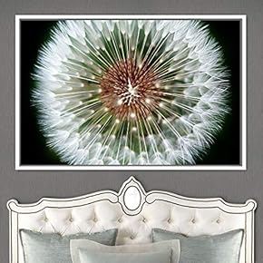 signwin Framed Canvas Wall Art White Flower Portrait...