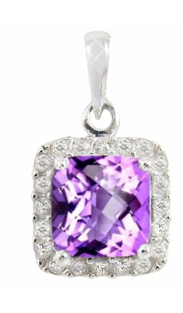 Sterling Silver (BTSNP9607/AME/CZWH/R) CZ White Round and