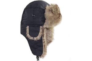 MYBFYABO Winter Trapper Hat Unisex Russian Ushanka Trooper Aviator Hats for Women Men Snow Eskimo Hat with Ear Flaps for Cold Weather