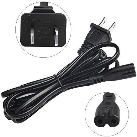 Fancy Buying IEC-60320 IEC320 C7 to NEMA 1-15P Extra Long 2-Prong AC Wall 2 Slot Power Cord for Samsung LED LCD TV Smart Monitor, Xbox One S X, PS4 Console Cable (6 Ft Black)