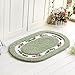 Licheng Microfiber Non Skid Oval Pink Floral Area Rugs Carpets for Girls Rooms, Bathroom, Bedroom, Ding Room, Kitchen, Living Rooms (15.7inch By 23.6inch, Green)