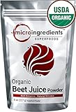 Premium Pure Organic Beet Root Juice Powder 8 oz (227g) Non-GMO Natural Nitrates for Energy Booster, Best Vegan Superfoods