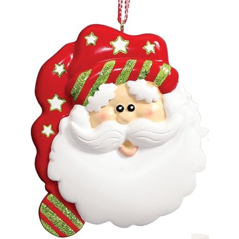 Amazoncom Personalized Santa Face Christmas Tree Ornament