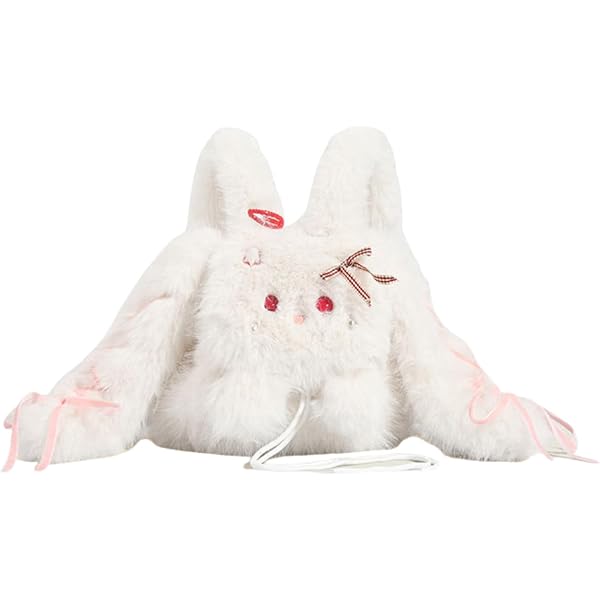 Plush Bunny Backpack Kawaii Daypack Faux Fur Shoulder Bag Cute Animal Design Amazon.com: Dolls Kill Cuddly Bunny Plush Backpack by  main image 4