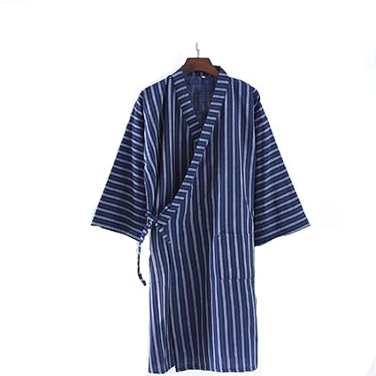 mens striped towelling dressing gown
