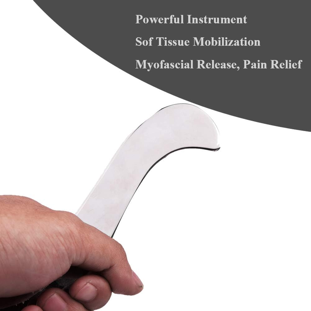 Feelfree Stainless Steel Guasha Scraping Massage Tool for Soft Tissue, Physical Therapy Stuff Used for Back, Legs, Arms, Neck, Shoulder (A): Health & Personal Care