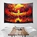 JAWO Fantasy Phoenix Bird Wall Hanging for Men, Red Anime Animal Hippie Tapestry for Bedroom, Aesthetic Cool Tapestry Beach Blanket College Dorm Home Decor (71