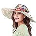Women's Reversible Foldable Floppy Sun Hat with Wide Brim UPF 50+, Beige