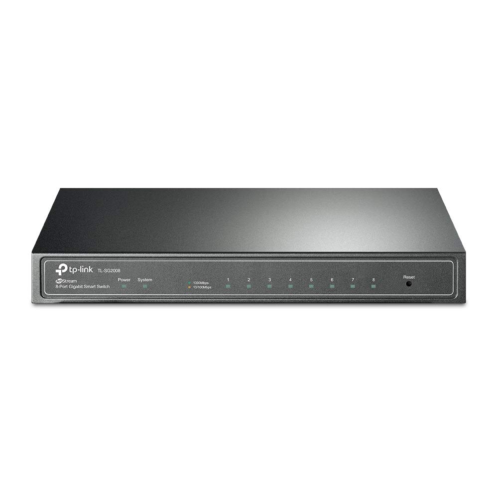 TP-Link SG2008 8 Port Gigabit Switch, 8× Gigabit RJ45 ports include 1x PD port, Network switch, Power Saving, Plug & Play, Metal Case, Ethernet Switch, Ethernet Splitter