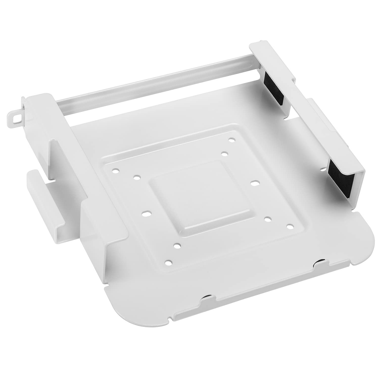 IMC03 Steel Mac mini Mount -Compatible Wall/ Under-Desk/ LCD Arm Bracket Mounting Enclosure w/ Anti-Theft Security Bar White