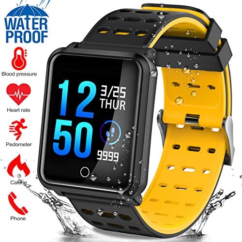 Kidaily IP68 Waterproof Sport Fitness Tracker – Smart Watch for Men Women with Heart Rate Blood Pressure Sleep Monitor Calorie Smart Bracelet Outdoor Swim Run Tracker Christmas Birthday Gift