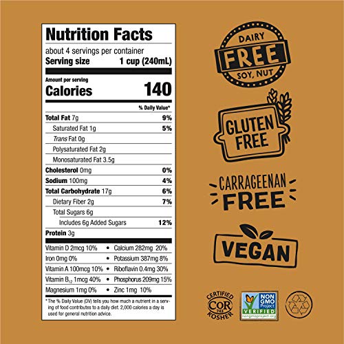 Happy OatMilk Barista Edition Gluten Free Plant Based Beverage Dairy Free Creamer