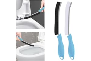 TQRR Toilet Brush, 2 Pcs Bathroom Cleaning Brush, Toilet Scrubber, Deep Toilet Bowl Brush with Hanging Hole, Multifunctional Gap Cleaning Brush, Bristles for Kitchen Sinks, Tub,Shower (2, Light Blue)