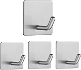 Vista Self Adhesive Hooks Stainless Steel Waterproof 4 Pack for Hanging