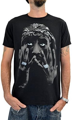 Faces tshirt Faces Mens T-Shirt 2 PAC Shakur Marca (L Men) Black Apparel