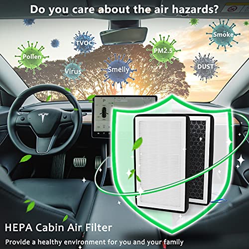 Cabin Air Filter HEPA for Tesla Model 3, Upgraded Air Filter with