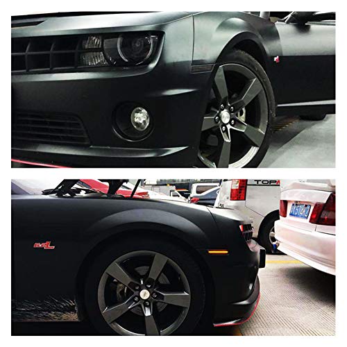 GTINTHEBOX Smoked Lens Front Rear Full Side Marker Lights for 2010-2015 Chevy Camaro (Front: Amber, Rear: Red)