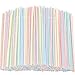 Tomnk 300pcs 9.4 inches Flexible Plastic Drinking Straws Bendable Straws Striped Multi Colored Disposable Bendy Straws