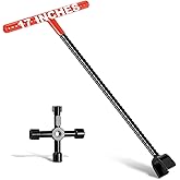 Rkiiqii 17 In Professional Water Meter Key Shut off Tool with 4-Way Utility Keys, Sturdy Water Meter Keys, Wrench T-handle & 
