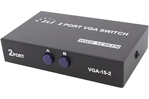 axGear 2 Port VGA SVGA Monitor Sharing Switch Box 2 in 1 Out for LCD PC TV Monitor