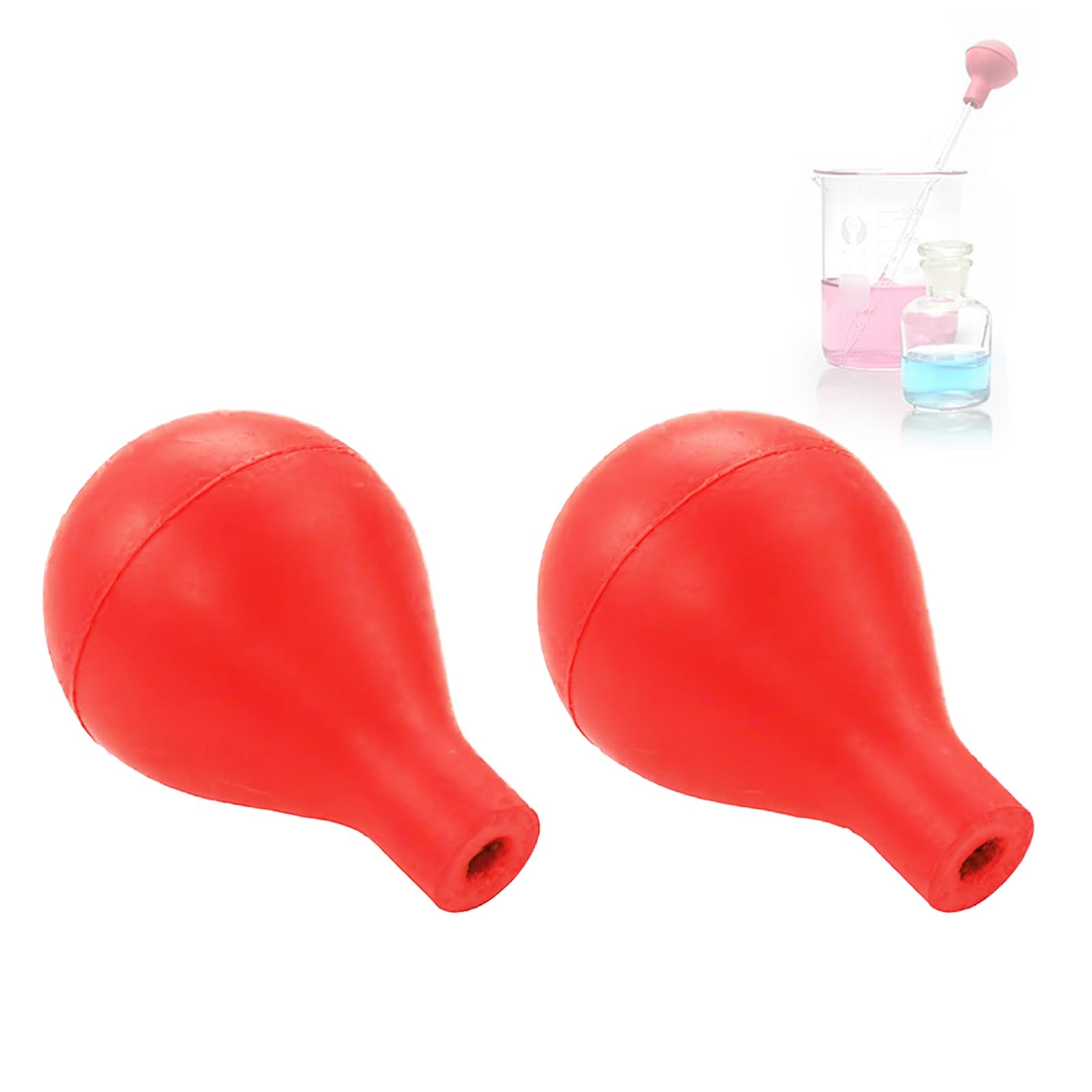Photo 1 of 15ml Lab Pipet Rubber Bulb - Suction Ball Pipette Dropper Transfer Fits for 5 to 20ml Pipettes, 2 Pcs (Red)