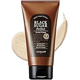 SKINFOOD Black Sugar Perfect Scrub Foam 180g - Detoxifying Pore Scrubs & Exfoliator Soft & Rich Bubble Facial Foam Cleanser, Removes Dead Skin Cells - Exfoliating Skincare for Men & Women (6.35 oz)