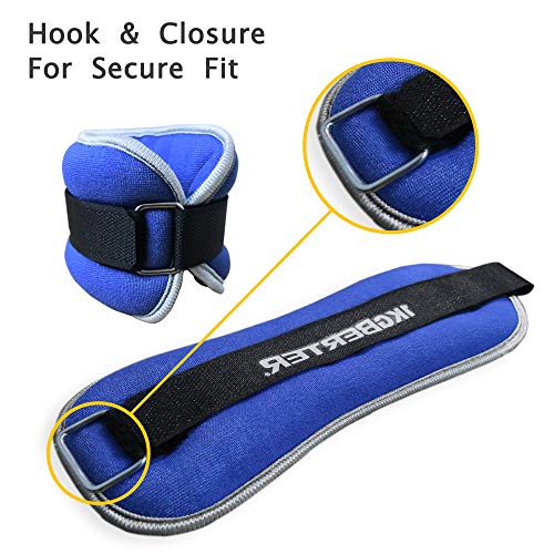 BERTER Small Ankle Wrist Weights, MINI Leg Arm Hand Cuff Weights for Women Men Kids Toddler Children, Exercise Equipment with Adjustable Straps for Fitness Gym Dancing Walking Aerobics (1 Pair, 2lb)