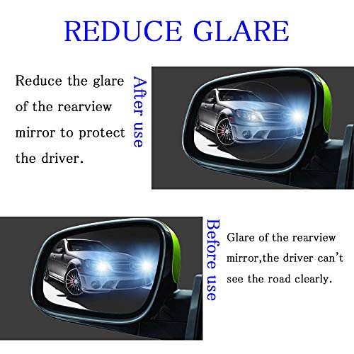 Anti-rain film for car,Anti-Fog,anti-glare for side Mirror&side Window Protective Film,packing 4（Ellipse） - Thumbnail 2