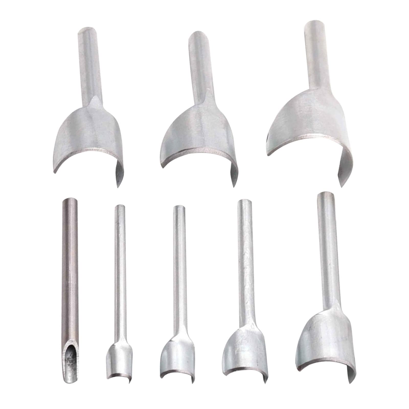 Leather Half-Round Shaped Cutter, 8 Pcs Craft Strap Belt DIY Half Circle End Corner Plated Cutting Punch Tool for Crafting Strap Belt Wallet and Bag DIY Handwork with 8 Sizes